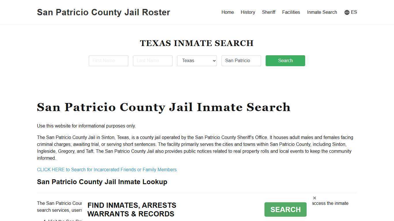 San Patricio County Jail Roster Lookup, TX, Inmate Search